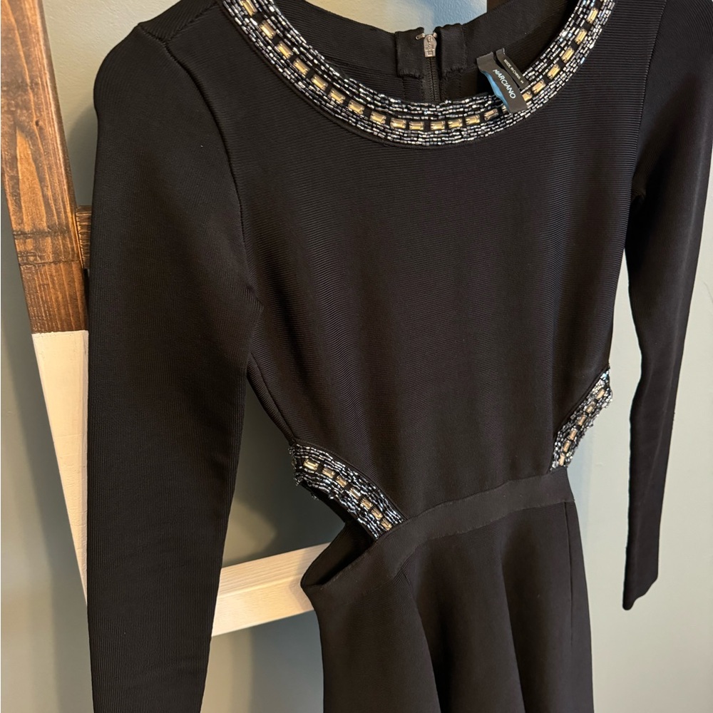 Marciano Embellished Cut-Out Dress – Statement Little Black Dress 🖤✨ - Picture 3 of 5